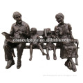 Grandparents Reading To Grandchildren On Bench Life Size Bronze Sculpture